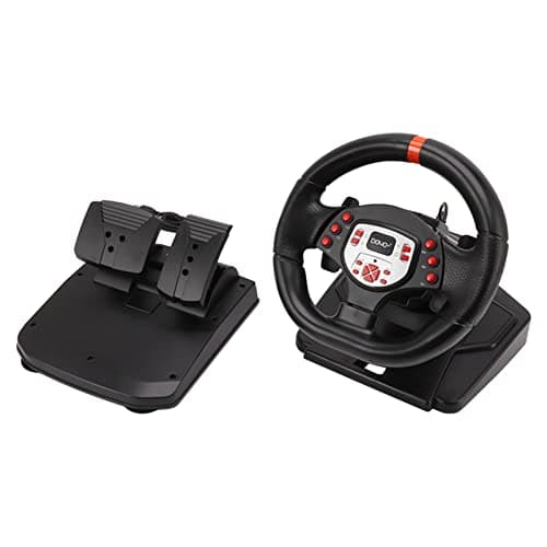 Game Racing Wheel, 180 Grados Universal USB Car Sim Racing Volante con Pedales, Dual Motor Feedback Driving Force PC Racing Wheel para Xbox 360, para PS3, para Switch, TV Box