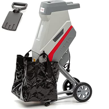 IKRA trituradora de cuchillas eléctrica IMH 2500, incl. saco colector, 45l, 2500W, incl. cuchillas reversibles, Gris y rojo