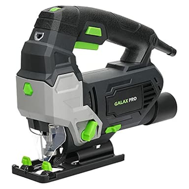 GALAX PRO Sierra de calar eléctrica con guía láser 3000 RPM 800 W con 6 velocidades variables, posición orbital 0-4, corte de doble cara (0 ° - 45°), profundidad de corte en metal/madera 10 mm/100 mm
