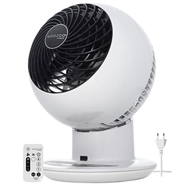Iris Ohyama Woozoo, 30m², Ventilador de mesa, Blanco, 5 velocidades, Mando a distancia, Oscilación multidireccional, Silencioso, Potente, Escritorio, Portátil, Sobremesa, Fan, Ventoinha, PCF-SC15T
