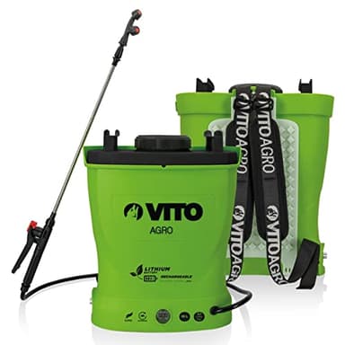 Pulverizador de batería de litio VITO 12V/6AH 16L 6 bar Peso ligero Cargador incluido Vegetales jardín techos