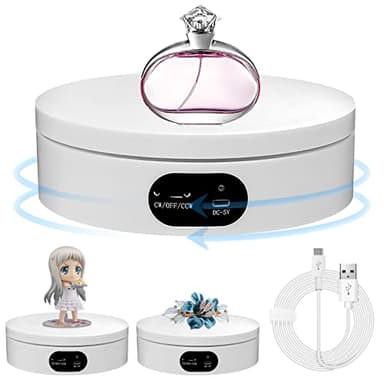 GBKDQQ Plato giratorio eléctrico, soporte giratorio para exhibición eléctrico, plato giratorio de 360 grados, soporte eléctrico para productos de fotografía, joyas, relojes, modelos 3D y