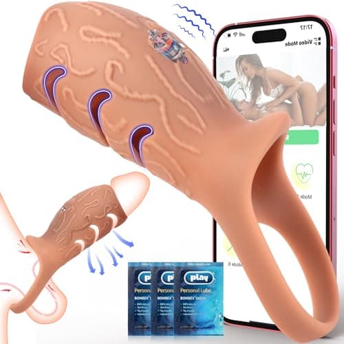Anillo Vibrador Juguetes Eróticos Para Hombre Sexuales - Funda Pene Vibradorador Hombre Juguetes Eróticos con APP, Brinquedos Sexuais Para Casais, Anillo Pene 10X Vibrador Hombre Juguetes Sexuales