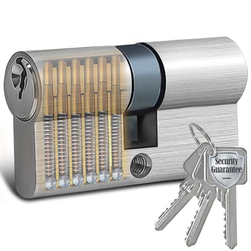 Bombin Cerradura, 30/30 Cilindro Cerradura Seguridad, 60mm Cerradura Antibumping con 3 Llaves, Cilindros para Puertas, Cilindro de Alta Seguridad, Cilindro de Seguridad