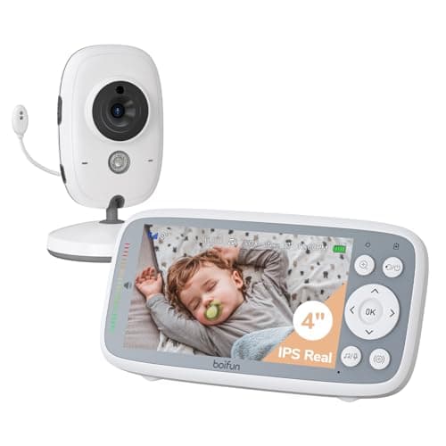 BOIFUN 720P Camara Vigilancia Bebe, Visión Nocturna Infrarroja Invisible, Detección de Temperatura, Canciones de Cuna, VOX, No Necesita WiFi, Protección de la Privacidad, Material de Seguridad ABS