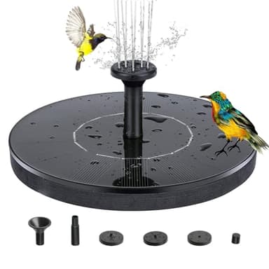 Fuente solar mejorada, 16 cm, bomba solar para estanque con 6 efectos, bomba de agua solar flotante para estanque de jardín o fuente, para baño de pájaros, peces