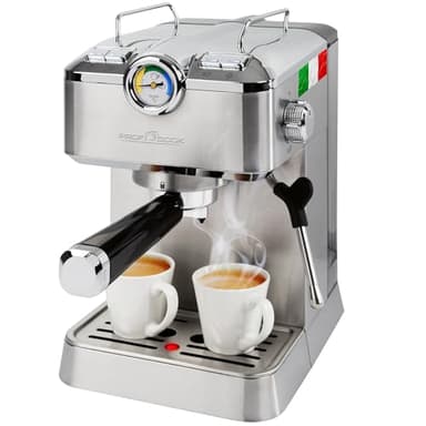 Cafetera espresso ProfiCook | cafetera espresso incl. portafiltro | bomba espresso italiana 20 bar | para café en polvo y cápsulas compatibles Nespresso | cafetera portafiltro | PC ES 1267