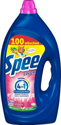 Spee Aktiv Gel Color 4 + 1 Detergente (100 lavados), detergente líquido con fórmula 4 + 1 que combina pureza, luminosidad, frescura y sostenibilidad, 20° - 60 °C