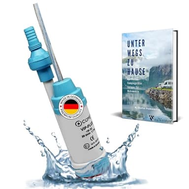 Comet VipPlus - Bomba de agua de 12 V, con válvula antirretorno (fija) + filtro con juego de libro electrónico para camping, bomba de agua de 12 V para autocaravana, bomba sumergible de 12 V