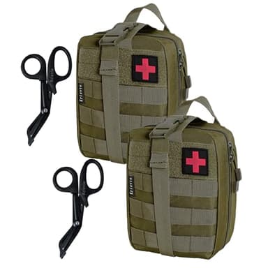Krisvie Botiquín de Primeros Auxilios 2pcs Kit de Supervivencia con Tijeras de Gasa Botiquín de Primeros Auxilios para Coche Barco El Hogar Lugar Trabajo Mochila y Acampar Senderismo Viaje