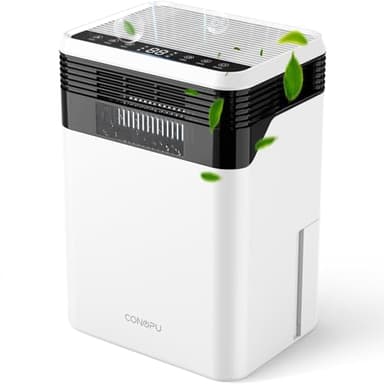 CONOPU Deshumidificador, Silencioso con Sensor Digital de Humedad, 4 Semiconductores, 3 Modos Inteligentes, 33dB, Temporizador de 24H, Descongelación Automática, Deshumidificadores para 30m²
