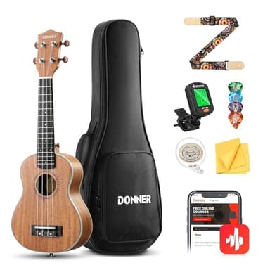 Donner Ukelele Concierto 23 Pulgadas para Adultos Niños Principiante Ukelele Madera Caoba Kit y Cuerda Nylon, Online Lección DUC-200