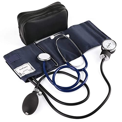 LotFancy Tensiómetro de Brazo Manual con Estetoscopio Esfigmomanómetro Aneroide Profesional con Estuche de Cremallera Un Buen Ayudante para Monitor la Presión Arterial Tamaño Adulto (25.4-40cm)