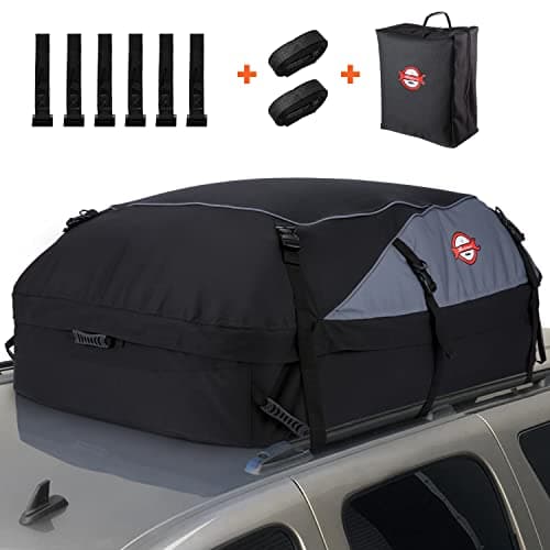 Cofre de techo para vehículo, bolsa para coche, resistente a la intemperie, 580 L, nailon 1000D, 8 correas reforzadas, 6 ganchos para puerta, para viajes y equipaje