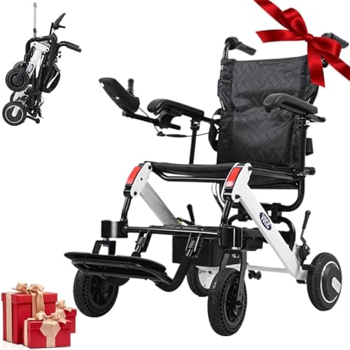 VOCIC V55 Silla de ruedas electrica plegable ligera 21KG,20KM silla rueda electrico pequeña estrecho para interior y ascensor,Con control trasero,Aprobado por la aerolínea,136KG