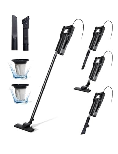 VersLife C8 Aspiradora con Cable- Succión Potente 20000Pa Aspiradora Vertical, Cable de 5m, Aspirador Escoba Ideal para Alfombras y Suelos, Incluye 2 Accesorios y Enrollador de Cable