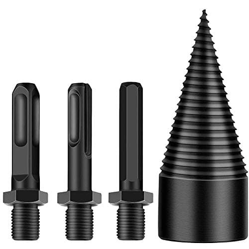 1 broca de división de madera, brocas divisoras de madera, cono de tornillo resistente con 3 vástagos multifunción, mango hexagonal/mango cuadrado/mango redondo, 32 mm