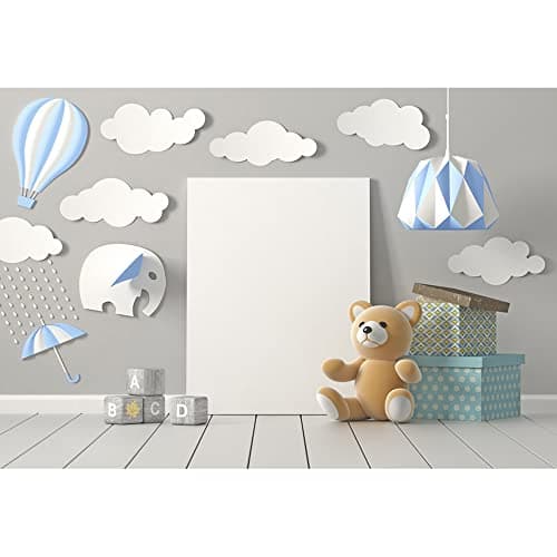 Aoihrraan 1,5x1m Infantil Habitación Fondo Juguete Oso Caliente Aire Globo Nubes Pared Interior Fotografía Fondo para Niños Cumpleaños Fiesta Recién nacido Bebé Ducha Niñas Niños Retrato Foto Prop