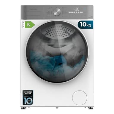 Cecotec Lavadora Secadora 10-6Kg Carga Frontal Bolero Wash&Dry 10680 Inverter B. 1400 rpm, 16 Programas, Motor Inverter Plus, SteamMax, OnSmart, Fuzzy Logic, SpaCare y Detector de Carga