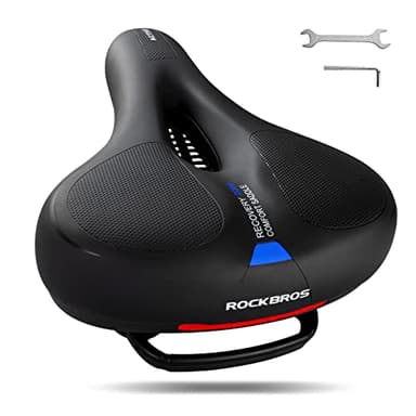 ROCKBROS Sillín Bicicleta Cómodo, Asiento para Hombre Mujer Antiprostático Transpirable Cojín Ergonómico para Bicicleta de Montaña, Carretera, Urbana, 26 x 22 cm
