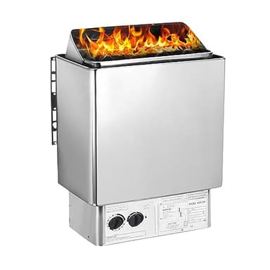 Calentador de Sauna 3KW Estufa de Sauna de Acero Inoxidable Calentador de Sauna con Controlador de Sauna Interno para Ducha Baño de Vapor Equipo de Sauna para el hogar