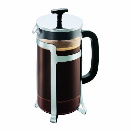 Bodum French Press System Jesper 8 Cups 1 L Cafetera émbolo, 1 Liter, Vidrio, plástico, Acero, Brillo