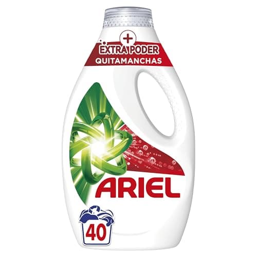 Ariel + Poder Extra Quitamanchas Detergente Líquido Para Lavadora, 40 Lavados, Limpieza Profunda + Eliminación De Manchas Adicional