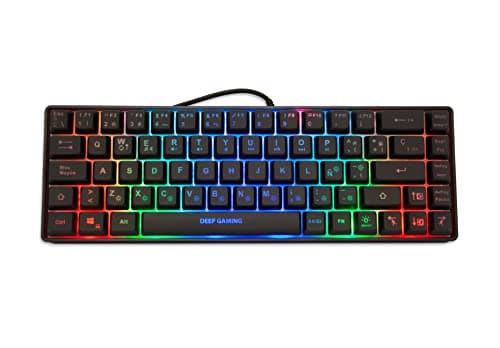 DeepGaming TM065 - Teclado 65% RGB Compacto con Sonoridad de Teclado Mecánico y Suavidad de Membrana, 69 Teclas (19 Anti-Ghosting), 10 Modos de Iluminación, TKL, Alámbrico USB.