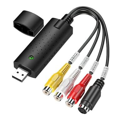 USB 2.0 Audio Video Grabber USB 2.0 Audio Video Grabber Convertidor Analógico a Digital con Adaptador para VHS/VCR/TV a DVD para Windows 11 10 8 7 Mac