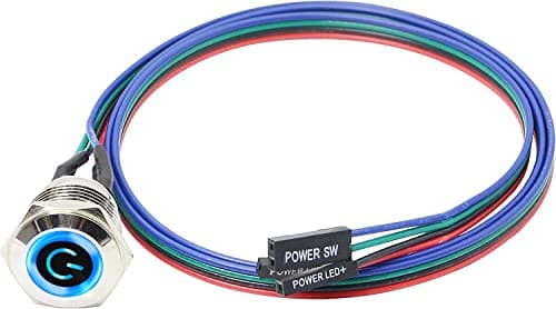 XMSJSIY Chasis Switch Host Metal Button, Computer Host Switch Cable PC Case LED Power Button ATX Supply On/Off para DIY Computer Switch 60cm - 1pcs (12mm)