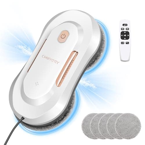 CHOVERY Robot Limpiacristales 3000Pa, con Función de Pulverización, CL-3Robot Limpiacristales Eléctrico con Doble Pulverizador de Agua