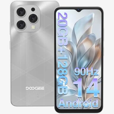 DOOGEE N55 Plus 6.65’’ HD+ 90HZ Telefono Movil, 20GB+128GB, Android14 Smartphone, 5150mA Batería, 13MP+8MP Cámaras, Face ID/Widevine L1/GPS/OTG/Dual SIM 4G Movil