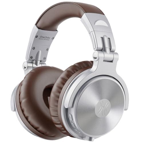 OneOdio Auricurales Bluetooth Inalámbricos 110H, Auriculares HiFi de 50mm Altavoz con Micrófono CVC 8.0, Auriculares con Cable para Móvil PC Portátil, Orejeras Proteicas 90° Ajustable para DJ
