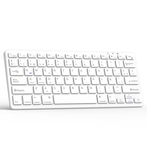 TQQ Teclado iPad, Teclado Español Ñ Bluetooth Recargable, para Tablet, iPad, iPad Air, iPad Pro, iPad Mini, iOS, Android y Windows