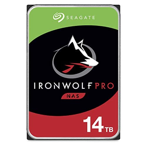 Seagate IronWolf Pro, 14TB, NAS, Disco duro interno, HDD, CMR 3,5" SATA 6GB/s, caché 256 MB, almacenamiento RAID, 3 años Rescue Services (ST14000NE0008)