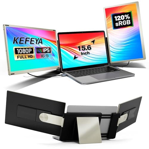 KEFEYA Monitor Portátil 15.6” para Todos Tamaños de Laptops Vienen con HUB H5-T, Extensor Pantalla Portatil 80 NTSC FHD 1080P Laptop Screen Extender HDMI/USB-C Plug and Play para Mac Windows Chrome