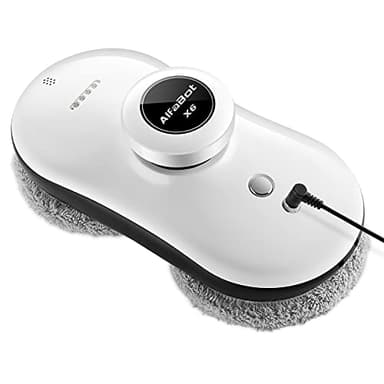 AlfaBot X6 Robot Limpiacristales, Robot de Limpieza de Ventanas con Control Remoto, Navegación Inteligente con 3 Modos Automáticos (Blanco-1)