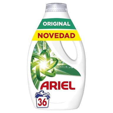 Ariel Detergente Lavadora Liquido Original, Limpieza Mejorada en Ciclos Mas Frios con la Exclusiva Tecnologia de limpieza en Frio, 36 Unidad (Paquete de 1)
