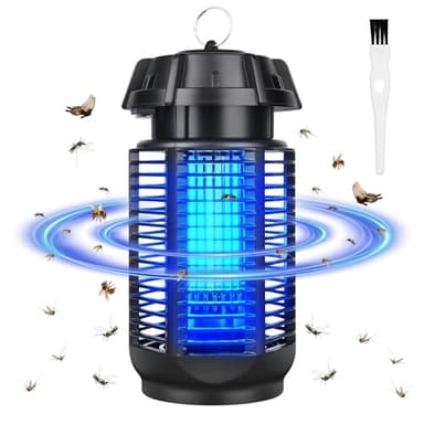 Lámpara Antimosquitos, GuKKK 20W 3500V UV Mata Mosquitos, Mata Mosquitos con Cepillo Limpio Alcance Efectivo de 80m², IPX4 Impermeable, para Interior y Exterior Jardín