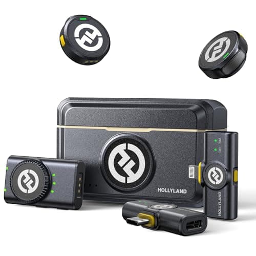 Hollyland Lark M2 Combo Micrófono Inalámbrico (2TX+3RX) para Cámara, iPhone, Android, PC, 300m, 48kHz/24 bit, Hi-Fi Audio, ENC Anti-rumore, 40 Horas, Microfono de Solapa per Livestream, Vlog - Negro