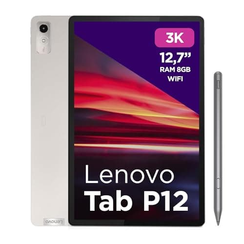 Lenovo Tab P12, 3K-Display 12,7 Zoll (30,5 cm) Prozessor MediaTek Dimensity 7050, RAM 8 GB, Speicher 256 GB, WiFi 6, Tablet Android 13, Oat Grey, Stift Enthalten