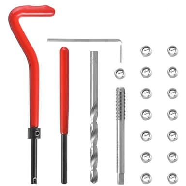CENPEK 15pcs M10 x 1.25 Kit de reparación de rosca, conjunto de reparación de bobina helicoidal de coche, juego de herramientas manuales compatible