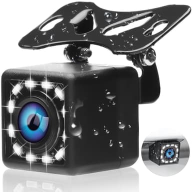 OiLiehu Cámara de visión Trasera para Automóvil con súper visión Nocturna IP68 Cámara Impermeable Gran Angular de 170 °12 LED Visión Nocturna Cámara Universal para Automóviles/Camiones/SUV/RV
