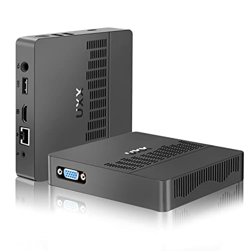 【2025 Nuevo】 Mini PC Soporte 512GB M.2 SSD Expansión, N3350 Micro Desktop Ordenador 64GB eMMC, Small Gaming PC 4K UHD HD VGA Doble Mostrar, BT, 2.4G/5G WiFi, USB 3.0, para Oficina/Hogar