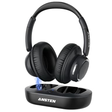 ANSTEN Auriculares Inalambricos TV, Auriculares Par TV con Salidas De Audio Ópticas AUX O Bluetooth, Cascos Inalambricos TV para Mayores, 35h De Reproducción