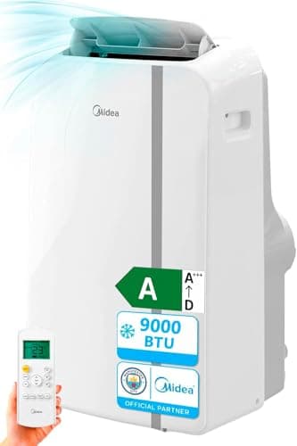 Midea Pingüino aire acondicionado portátil | 2300 frigorías / 9000 BTU | Climatizador portátil frío silencioso 2700 W | Enfriador bomba de frío | 3 velocidades con kit de ventana y control remoto