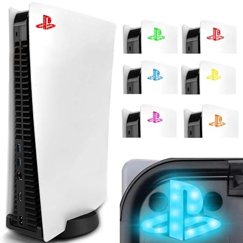 ElitePlay PS5 RGB Logo LED para Playstation 5, LED iluminado con sincronización de música y 8 colores más de 400 efectos de iluminación, accesorios de bricolaje para disc