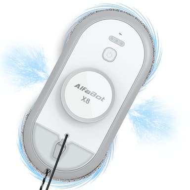 AlfaBot X8 Robot limpiacristales Inteligente con pulverizador de Agua de Doble dirección 50ml, Robot de Limpieza de Ventanas Interiores y Exteriores