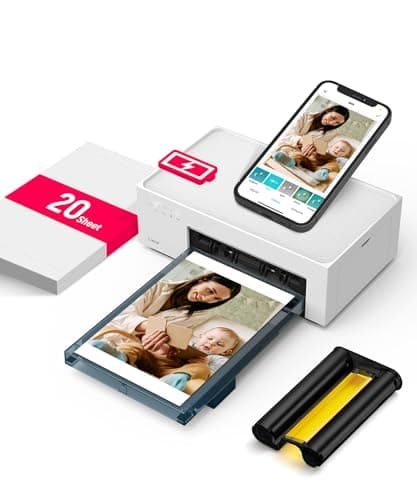 Liene Impresora Fotos Móvil con Batería Recargable WiFi Impresora Fotográfica Portátil con 20 Papeles 10x15cm, Impresora Foto de Calidad Instantánea, Sublimación Térmica 300DPI para iOS/Android/PC