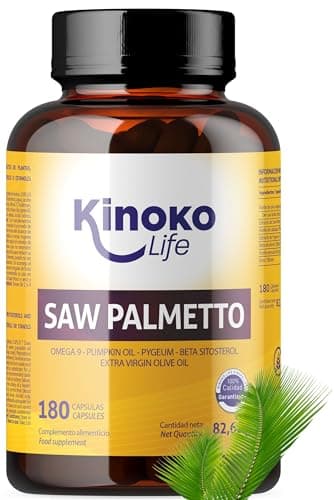 Saw Palmetto 180 cápsulas. Saw Palmetto Lipidosterólico Puro 85-95%. Serenoa Repens con Omega 9, Aceite de Semillas de Calabaza, Pygeum Africanum, Beta-Sitosterol, Boswellia, Saw Palmetto Prostata